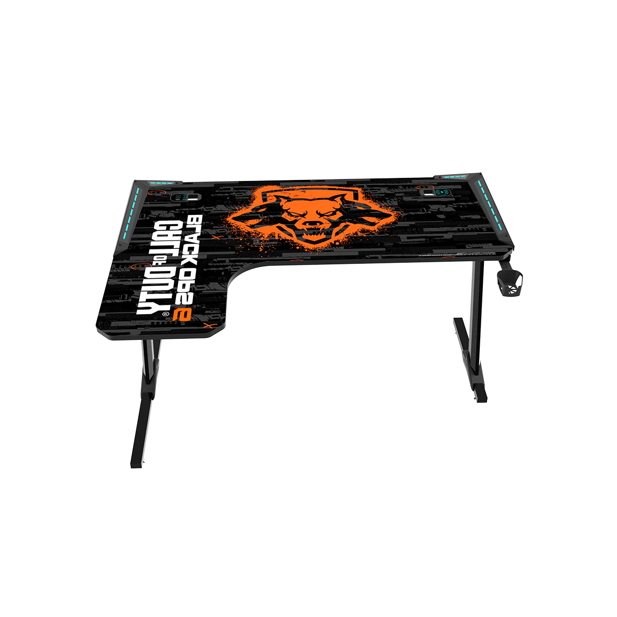 GAMEON CALL OF DUTY RGB FLOWING LIGHT GAMING DESK WITH TABLE MOUSE PAD BLKOPS6-RAPTOR-L - Image 5