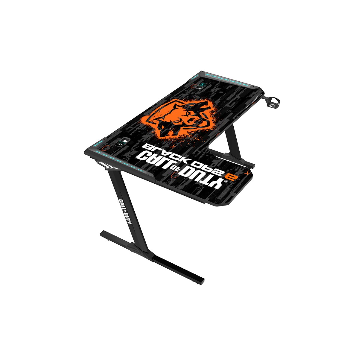 GAMEON CALL OF DUTY RGB FLOWING LIGHT GAMING DESK WITH TABLE MOUSE PAD BLKOPS6-RAPTOR-L - Image 4