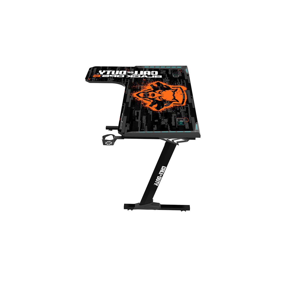 GAMEON CALL OF DUTY RGB FLOWING LIGHT GAMING DESK WITH TABLE MOUSE PAD BLKOPS6-RAPTOR-L - Image 2