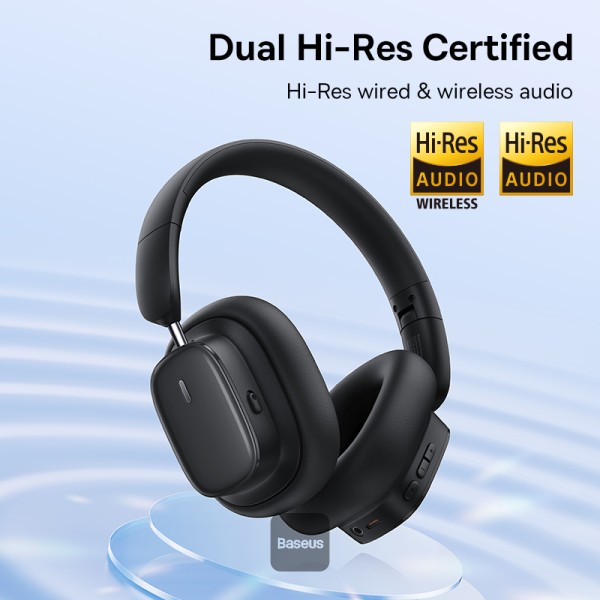 BASEUS BOWIE H1I NOISE CANCELLATION WIRELESS HEADPHONE CLUSTER BLACK - Image 5