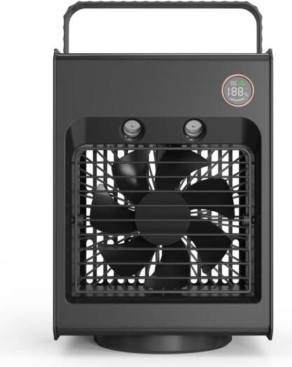 PORODO LIFESTYLE AIR & MIST PORTABLE COOLING FAN WITH NIGHT LIGHT AND OSCILLATION BLACK PD-LSMFAN -BK - Image 6