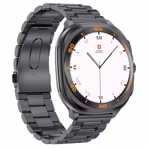 SWISS MILITARY DOM 7 GUNMETAL FRAME WITH BLACK STAINLESS STEEL STRAP SM-WCH-DOM7-GUNF-BLKSTL - Image 2