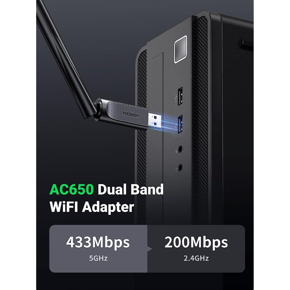 UGREEN AC650 HIGH GAIN DUAL BAND WIRELESS USB ADAPTER 90339 - Image 6
