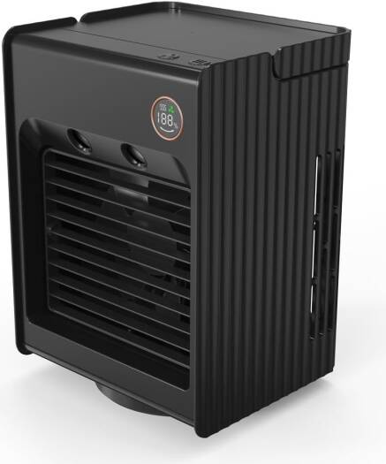 PORODO LIFESTYLE AIR & MIST PORTABLE COOLING FAN WITH NIGHT LIGHT AND OSCILLATION BLACK PD-LSMFAN -BK - Image 3