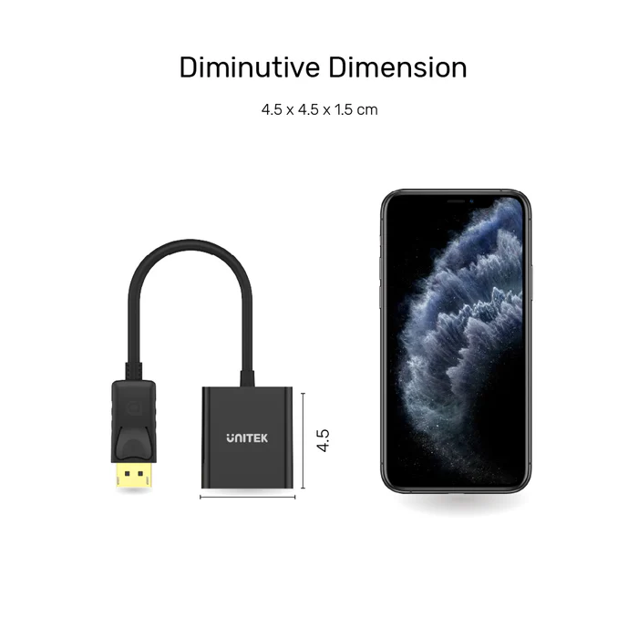 UNITEK DISPLAY PORT TO HDMI ADAPTER BLACK Y-5118DA - Image 4