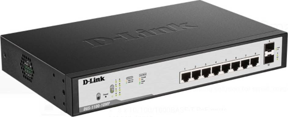 D LINK 8 PORT POE GIGABIT SMART MANAGED SWITCH DGS-F1100-10PS-E - Image 2