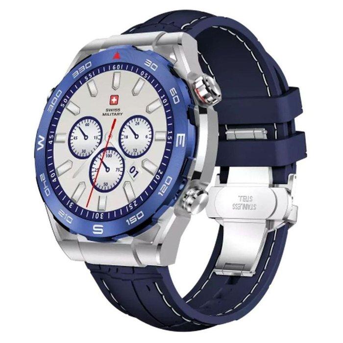 SWISS MILITARY DOM 3 WATCH WITH SILICONE STRAP BLUE SM-W-DOM3-SIF-BLUSIST-2PRESTP - Image 2