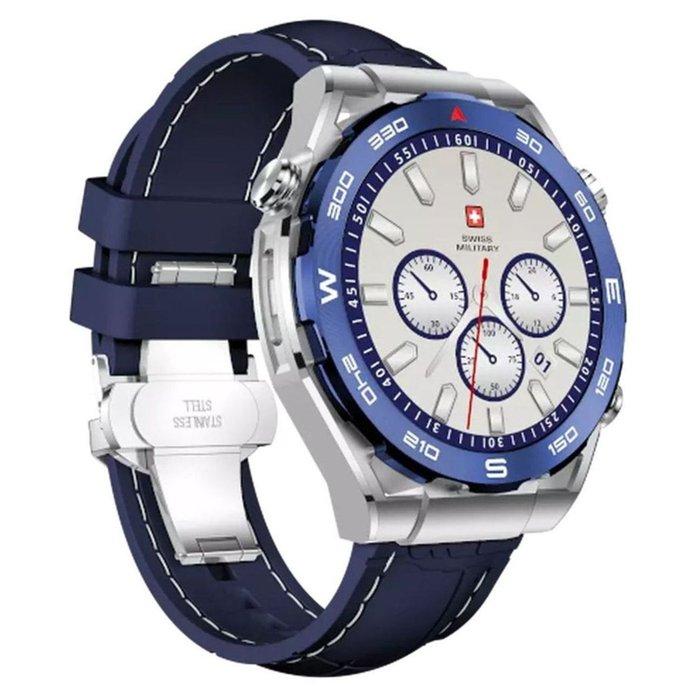 SWISS MILITARY DOM 3 WATCH WITH SILICONE STRAP BLUE SM-W-DOM3-SIF-BLUSIST-2PRESTP - Image 3