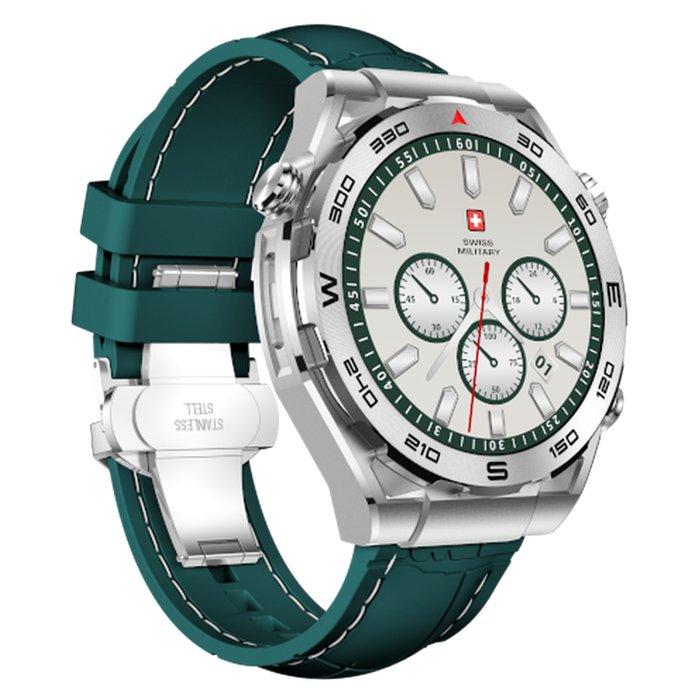 SWISS MILITARY DOM 3 WATCH WITH SILICONE STRAP GREEN SM-W-DOM3-SIF-GRNSIST-2PRESTP - Image 4