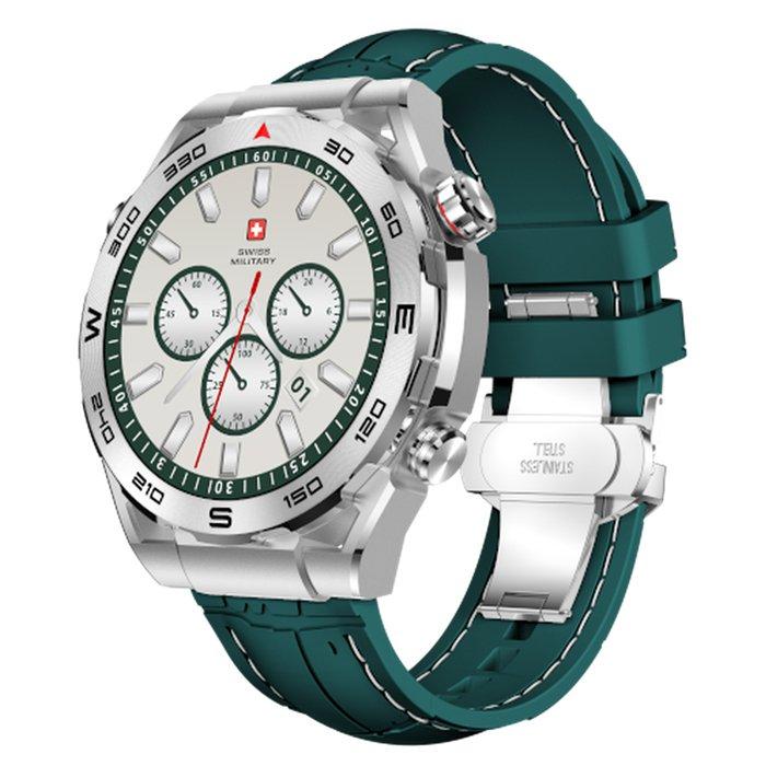 SWISS MILITARY DOM 3 WATCH WITH SILICONE STRAP GREEN SM-W-DOM3-SIF-GRNSIST-2PRESTP - Image 3