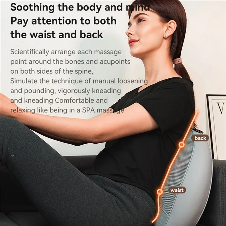 YESIDO RECHARGEABLE BACK MASSAGER HOT COMPRESS ERGONOMIC RELIEVE FATIGUE MASSAGE TOOL MG15 - Image 3