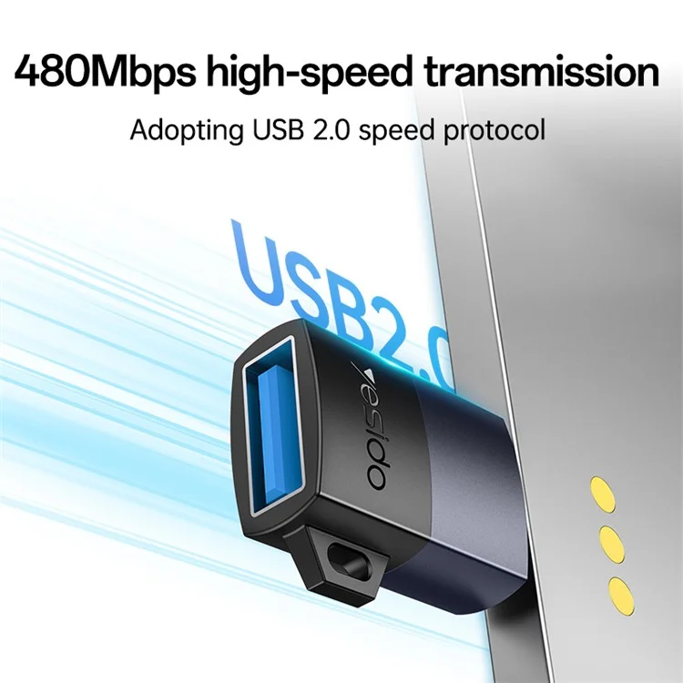 YESIDO USB A TO USB C ADAPTER BLACK GS34 - Image 8