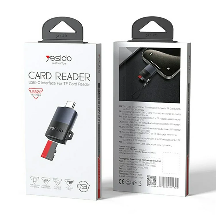 YESIDO CARD READER BLACK GS37 - Image 5