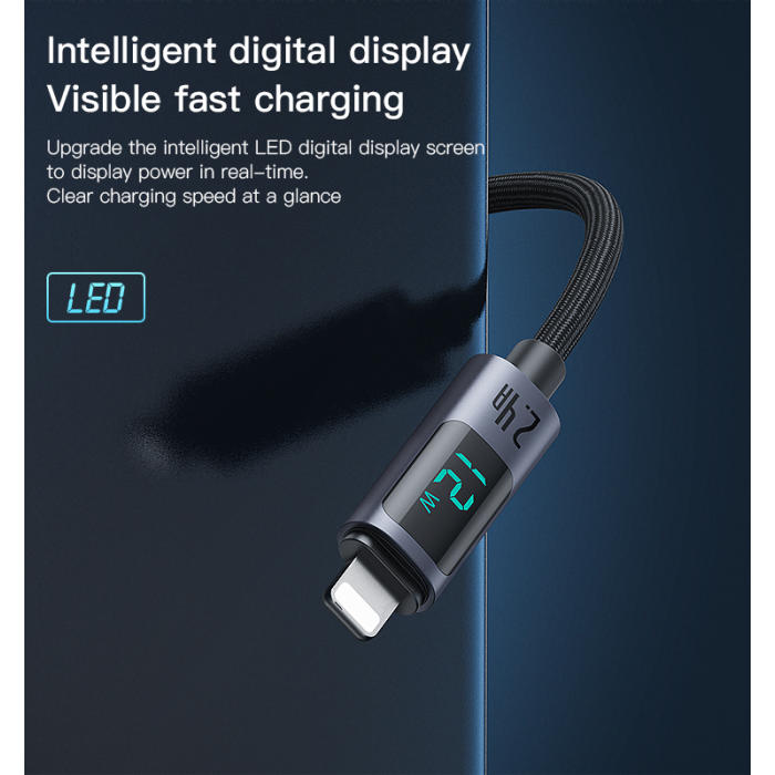 YESIDO USB A TO LIGHTNING CALE 12W GREY CA137L - Image 3