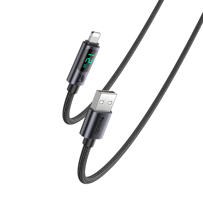 YESIDO USB A TO LIGHTNING CALE 12W GREY CA137L - Image 6