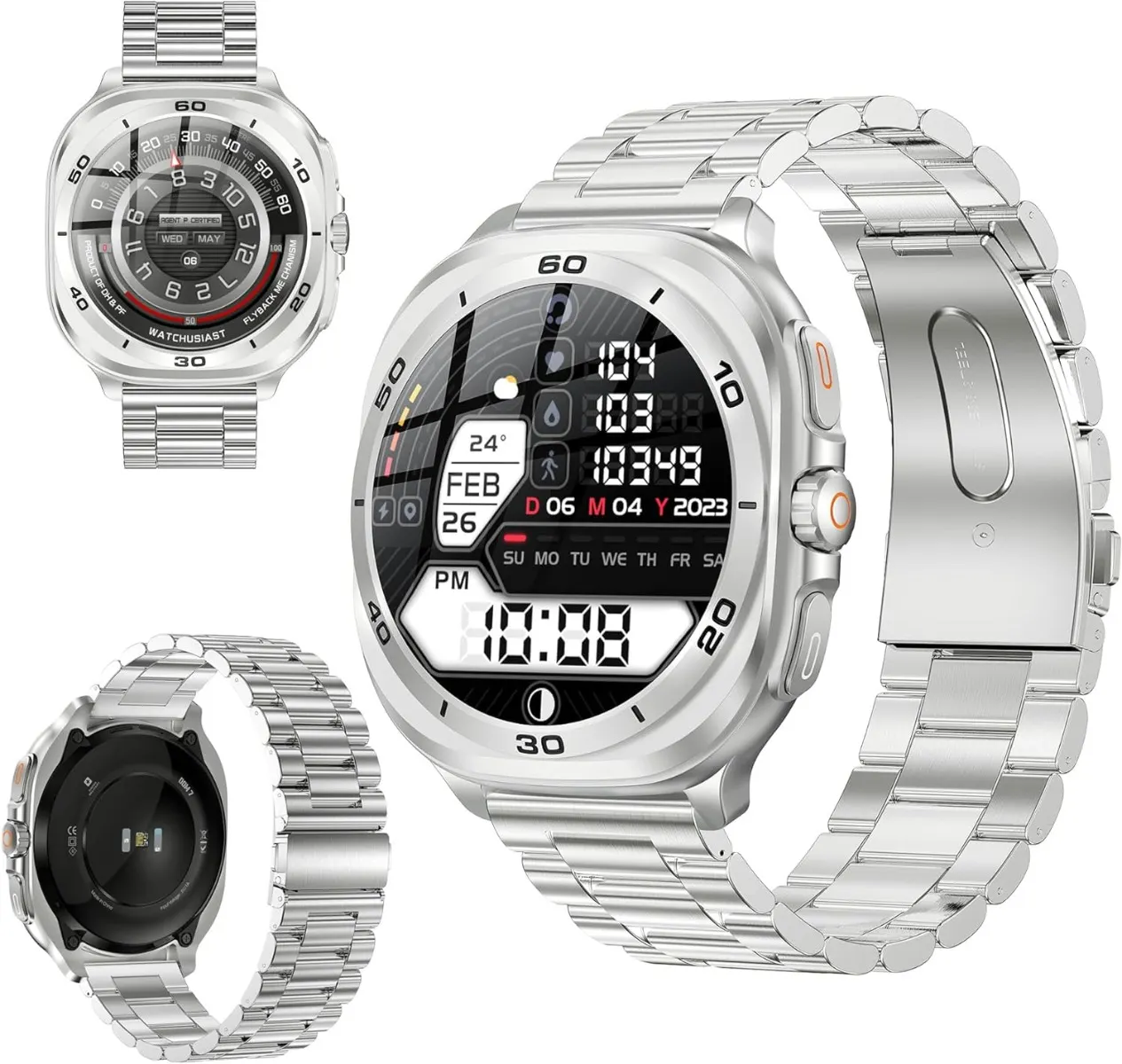 SWISS MILITARY DOM 7 SILVER FRAME WITH SILVER STAINLESS STEEL STRAP SM-WCH-DOM7-SILF-SILSTL - Image 7