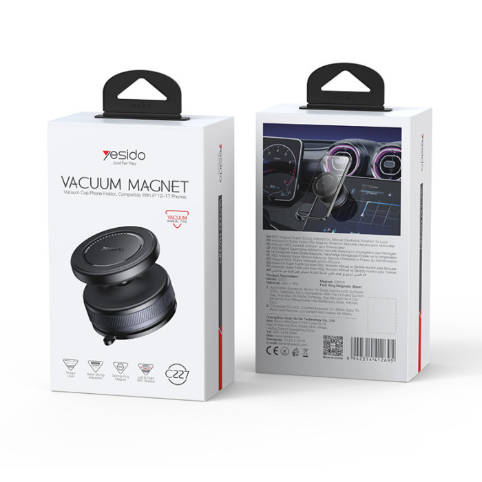 YESIDO MAGNET WIRELESS VACUUM SUCTION CUP BLACK C310 - Image 2
