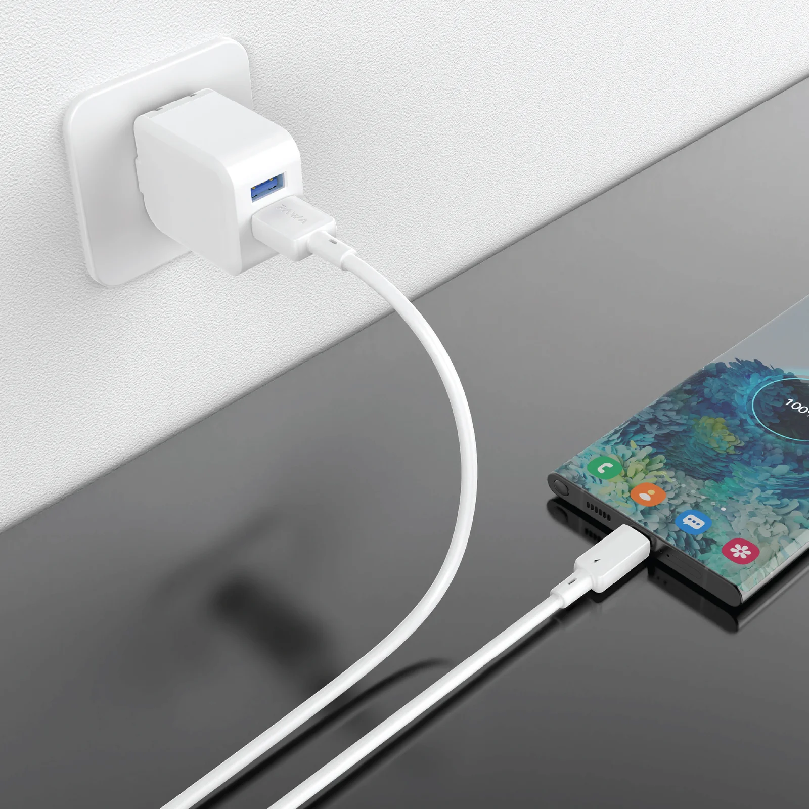 PAWA 3A USB A TO TYPE C QUICK CHARGING PVC CABLE 1.2M PW122 WHITE PW-BDC312AT-WH - Image 5