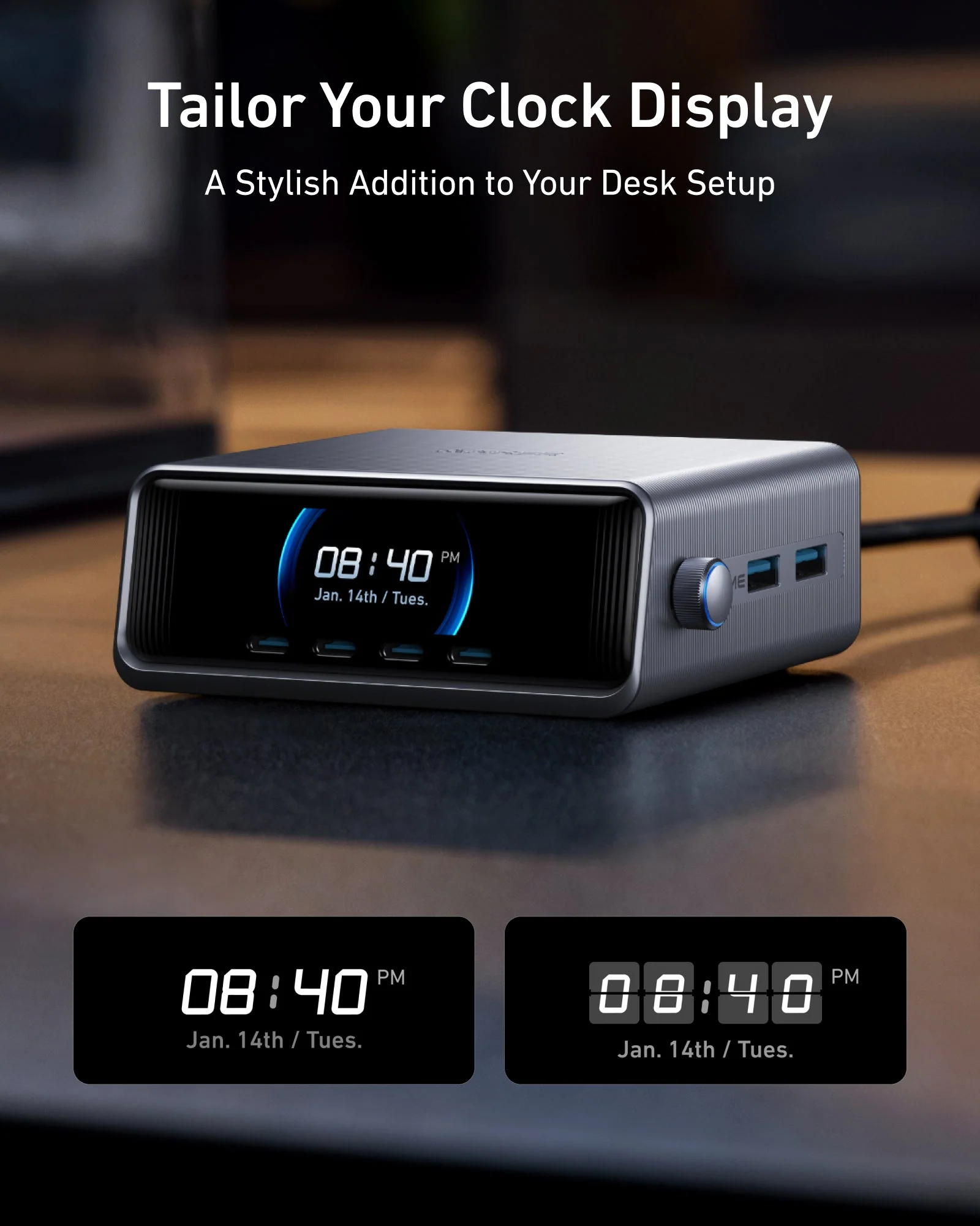 ANKER PRIME 250W SMART ULTRA POWERFUL DESKTOP CHARGER 6 PORTS SILVER A2345241 - Image 2
