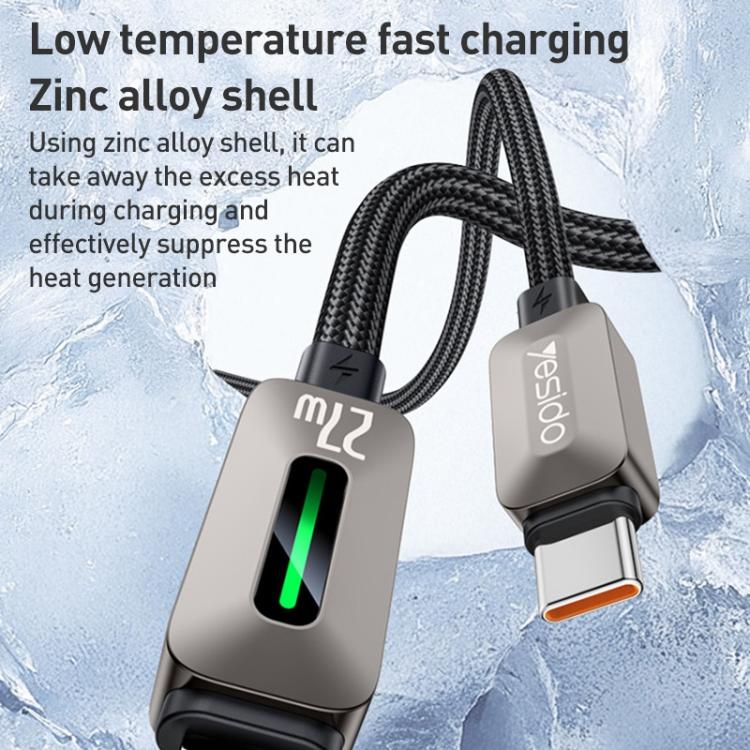 YESIDO PD FAST CABLE 27W TYPE C TO LIGHTNING GREY CA199 - Image 3