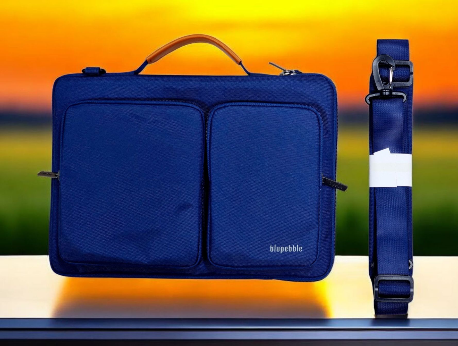 BLUPEBBLE URBAN 14 INCH LAPTOP BAG BLUE BP-URBAN14-BL - Image 2
