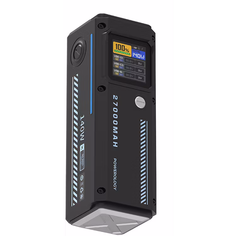POWEROLOGY POWER BANK 27000MAH PD 140W WITH SMART DISPLAY PP083 BLACK PPBCHA83 - Image 6