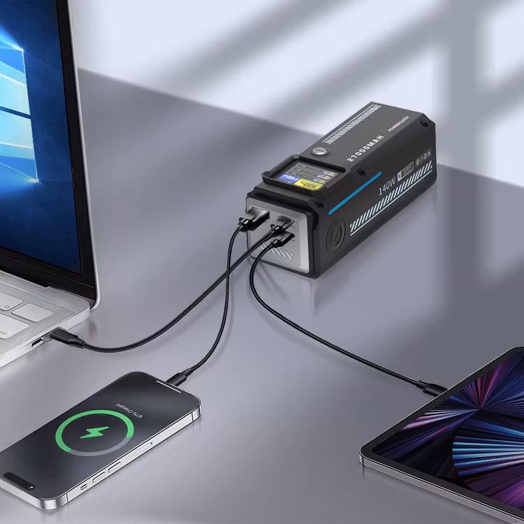 POWEROLOGY POWER BANK 27000MAH PD 140W WITH SMART DISPLAY PP083 BLACK PPBCHA83 - Image 3