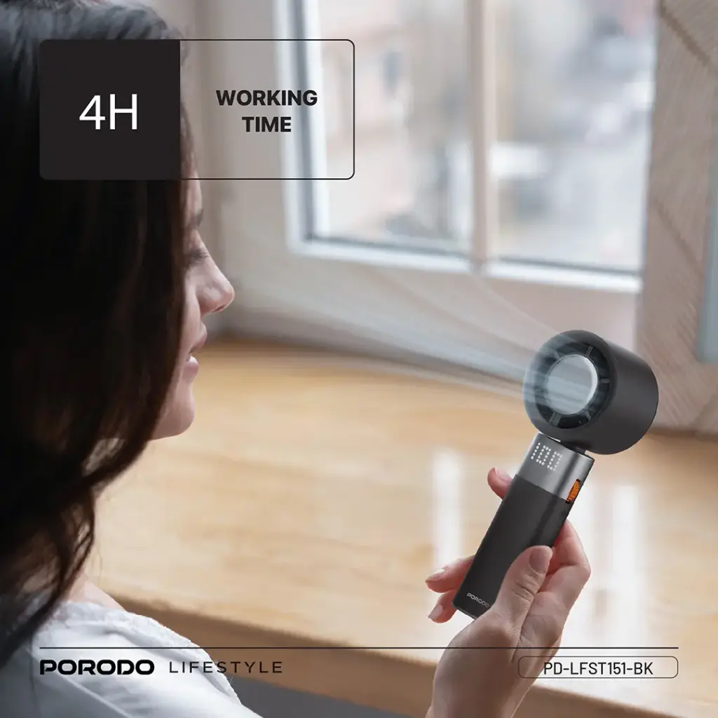 PORODO LIFESTYLE HANDHELD TURBO FAN BLACK PD-LFST151-BK - Image 6