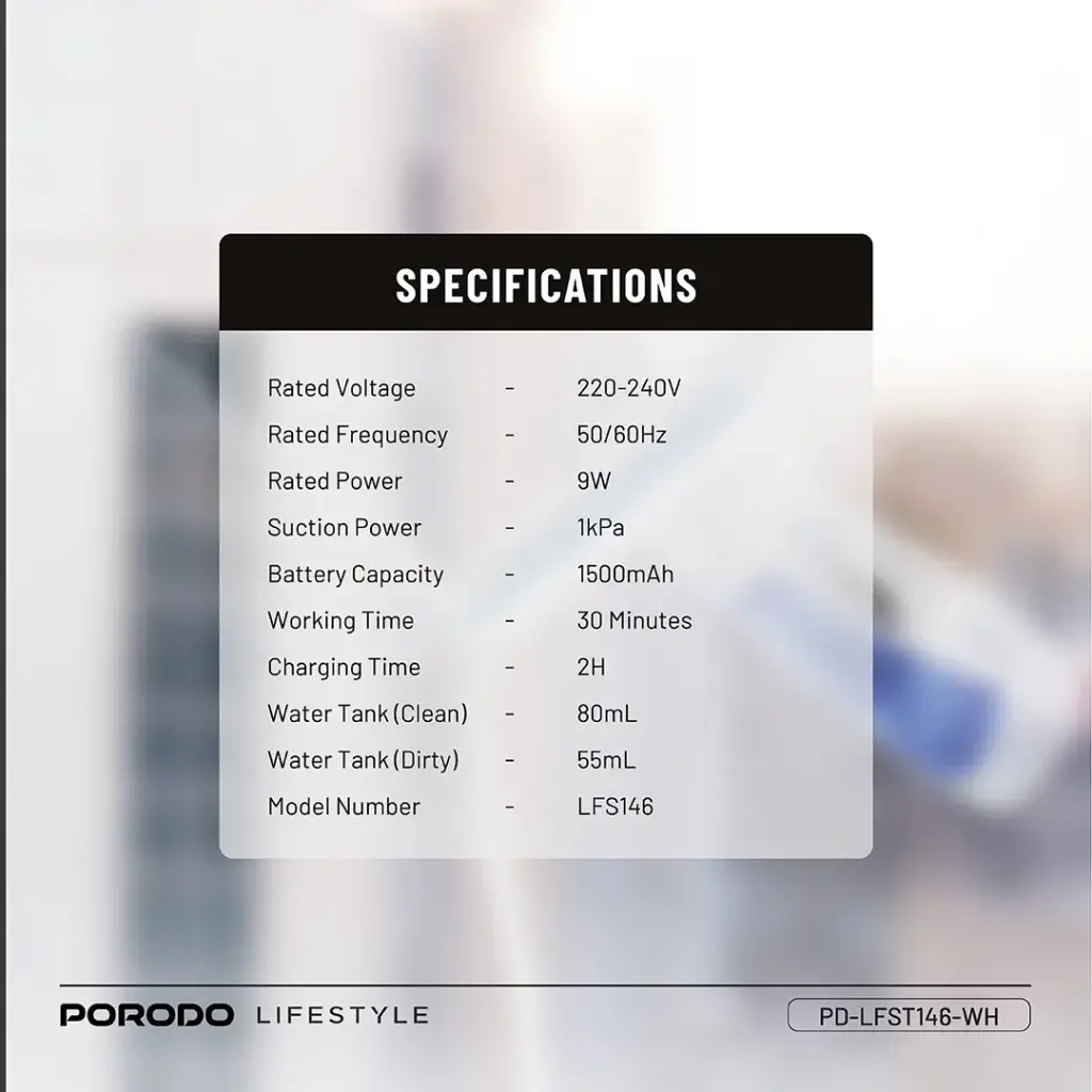 PORODO LIFESTYLE HANDHELD WINDOW CLEANER PD-LFST146 - Image 7