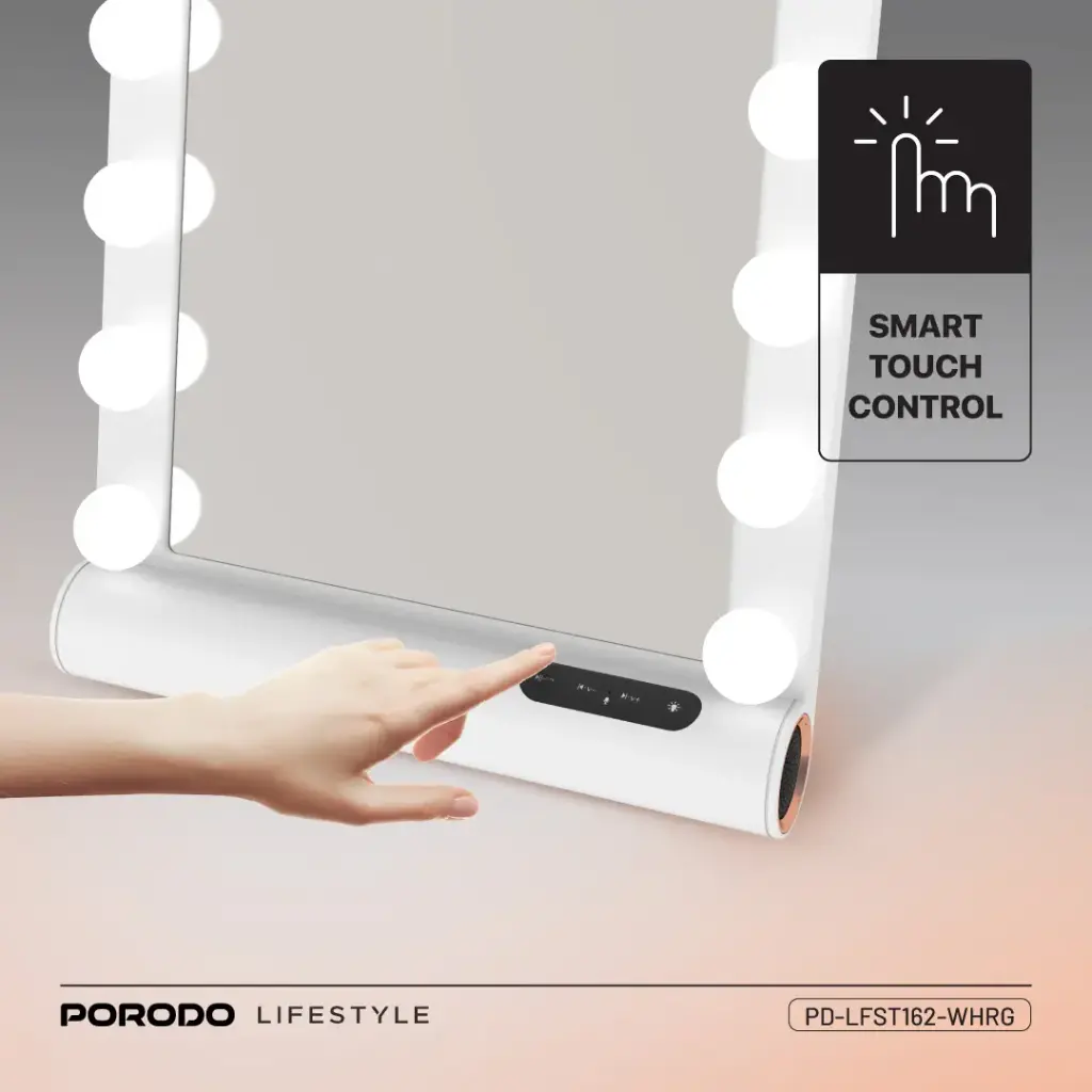 PORODO LIFESTYLE HOLLYWOOD VANITY LIGHTED MIRROR PD-LFST162-WHRG - Image 4
