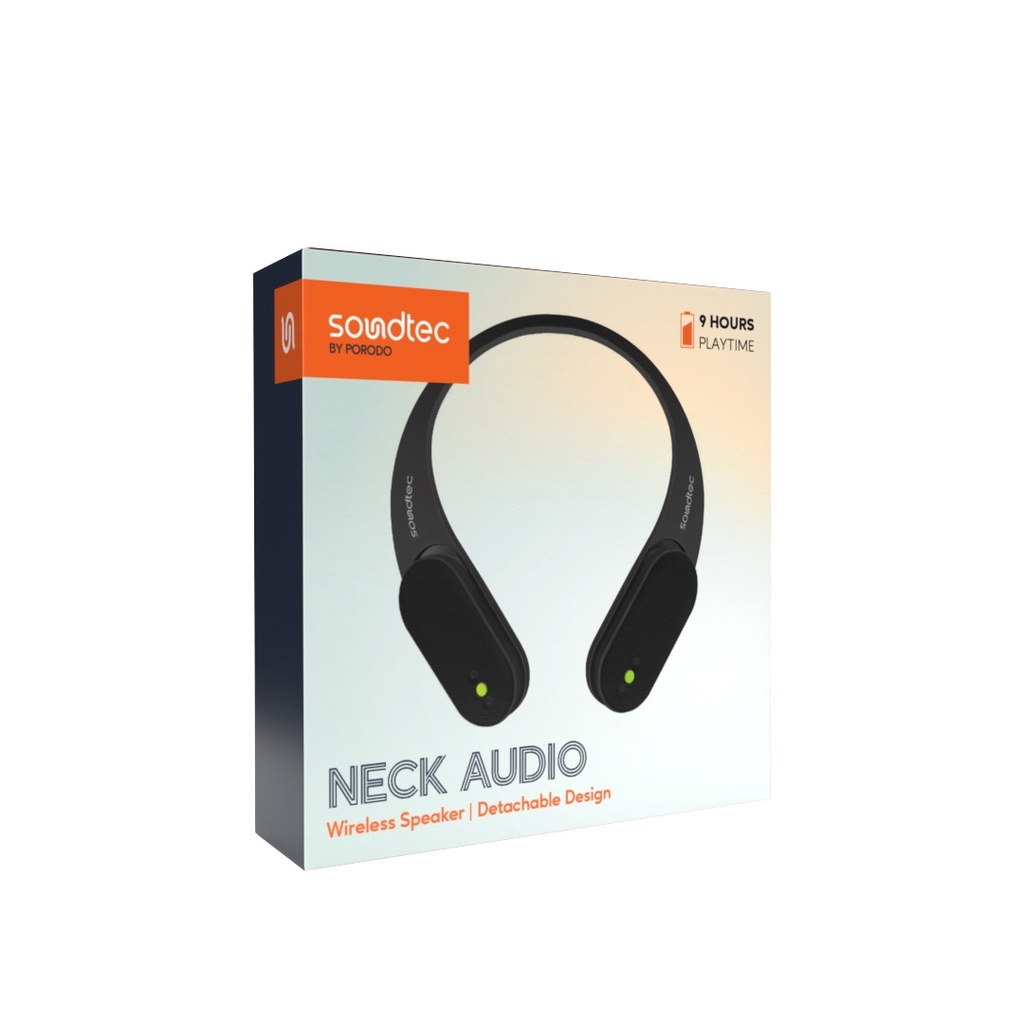 PORODO SOUNDTEC NECK AUDIO WIRELESS SPEAKER AND DETACHABLE DESIGN BLACK PD-STWLEP024-BK - Image 2