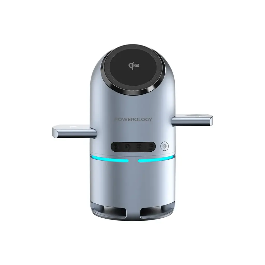 POWEROLOGY QI2 SPEAKER WITH WIRELESS CHARGER STATION GRAY PWCUQ039 - Image 4
