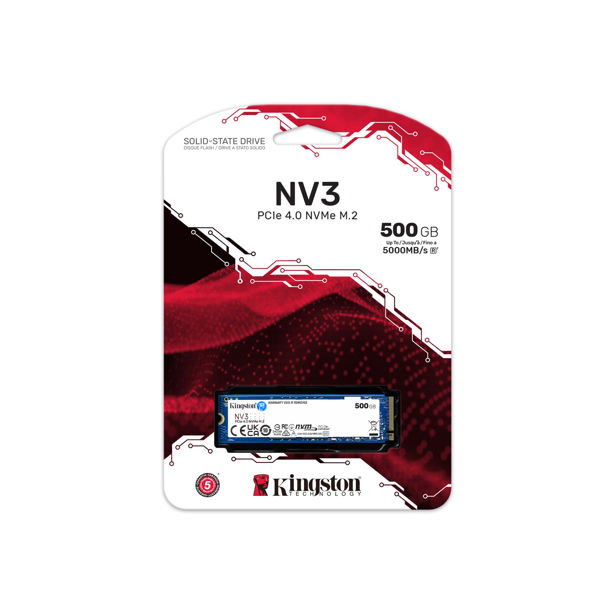KINGSTON 500GB NV3 NVME M.2 PCIE 4.0 X 4 SSD SNV3S/500G - Image 2