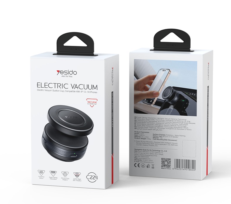 YESIDO ELECTRIC VACUUM CUP MAGSAFE HOLDER WITH BALL HEAD BLACK C224 - Image 12