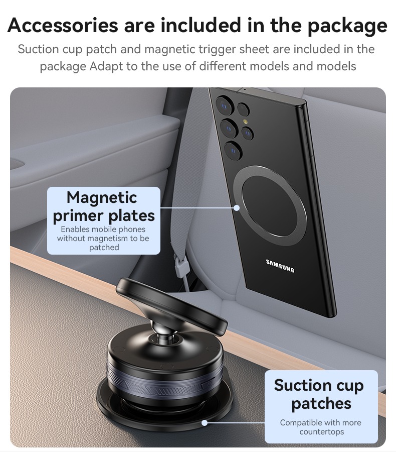 YESIDO ELECTRIC VACUUM CUP MAGSAFE HOLDER WITH BALL HEAD BLACK C224 - Image 8