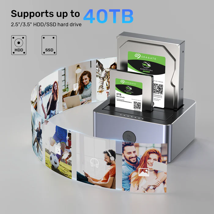 UNITEK 2 X SATA 2.5 INCH DISK CLONE STATION Y-3027GY01-UK - Image 10