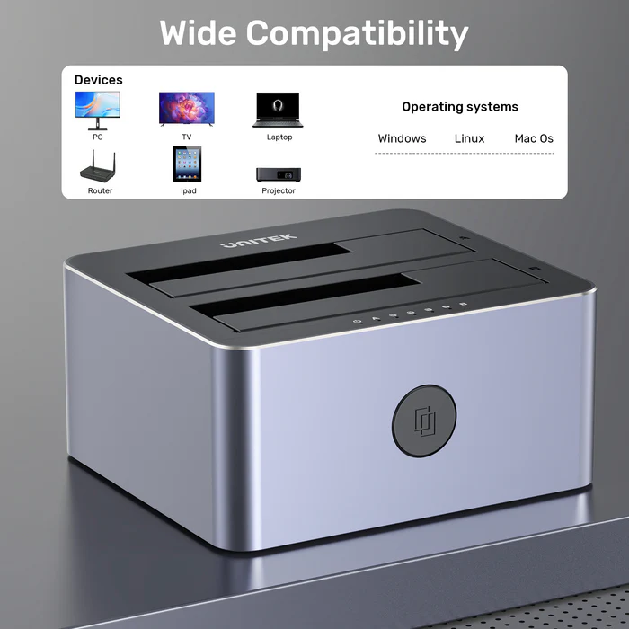 UNITEK 2 X SATA 2.5 INCH DISK CLONE STATION Y-3027GY01-UK - Image 7