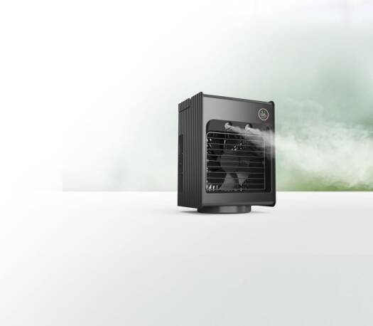 PORODO LIFESTYLE AIR & MIST PORTABLE COOLING FAN WITH NIGHT LIGHT AND OSCILLATION BLACK PD-LSMFAN -BK - Image 5