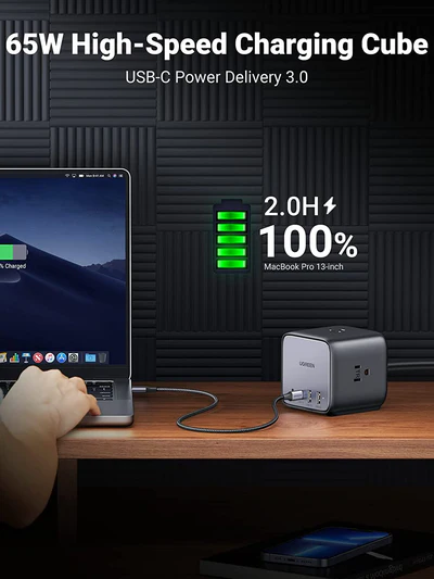 UGREEN GAN TECH 7 IN 1 65W DIGINEST CUBE POWER STRIP 90906 - Image 4