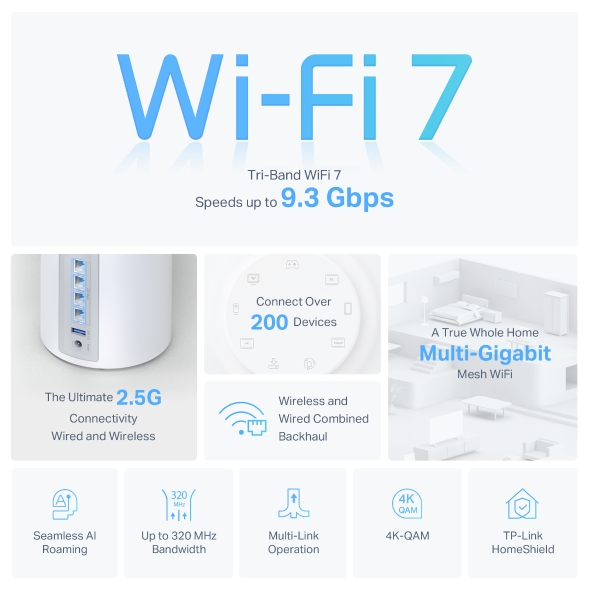 TP-LINK BE9300 WHOLE HOME MESH WIFI 7 SYSTEM DECO BE65 (1-PACK) - Image 4