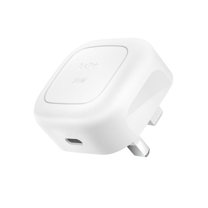 BELKIN BOOSTCHARGE COMPACT USB C 20W WALL CHARGER WITH USB C TO USB C CABLE WHITE WCA009MY1MWH - Image 3
