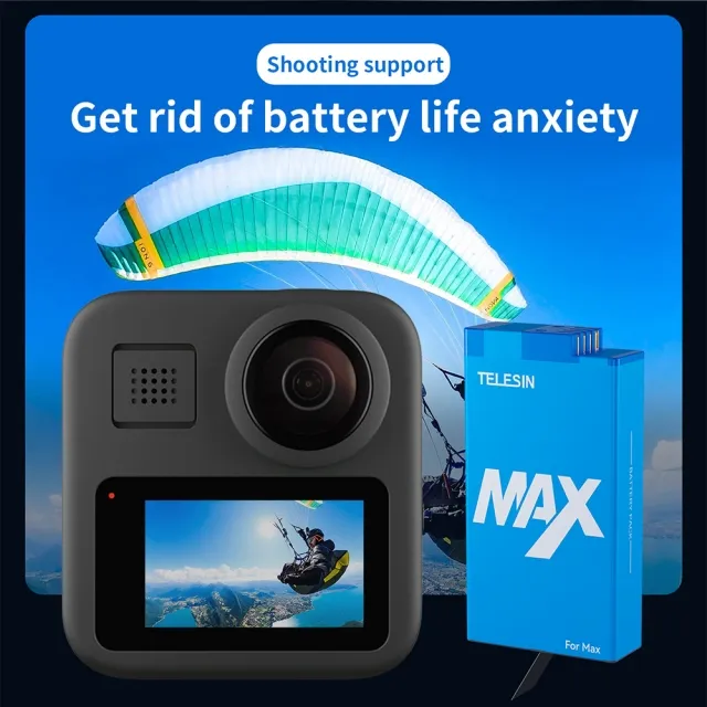 TELESIN GOPRO MAX 1600MAH BATTERY - Image 2