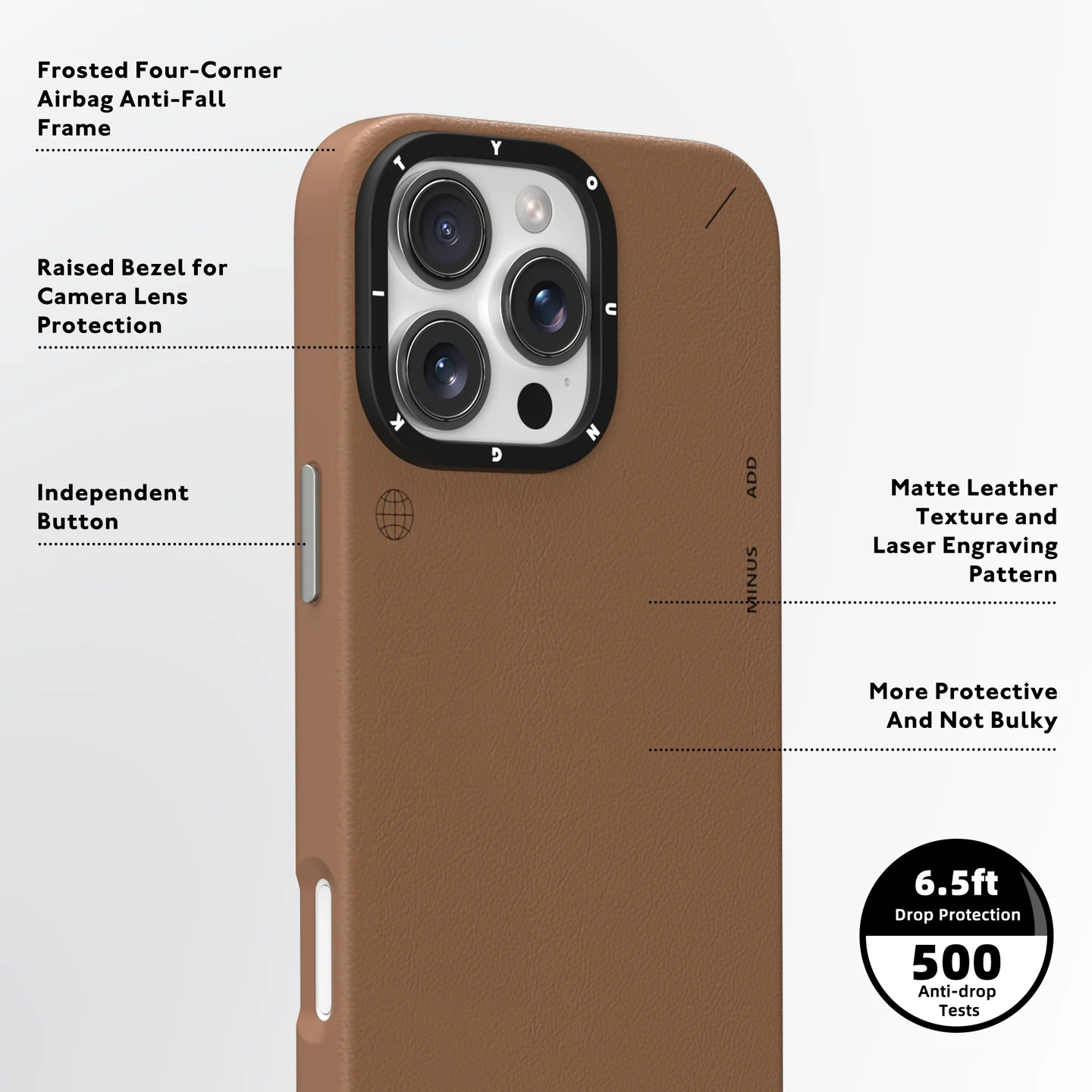YOUNGKIT IPHONE 16 PRO LEATHER CASE BROWN KJPZHJ003 - Image 3