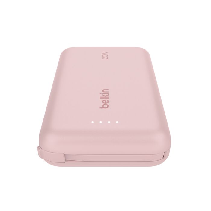 BELKIN BOOST CHARGE POWER BANK 20K WITH USB C INTEGRATED CABLE PD 30W PINK BPB024HQPK - Image 8