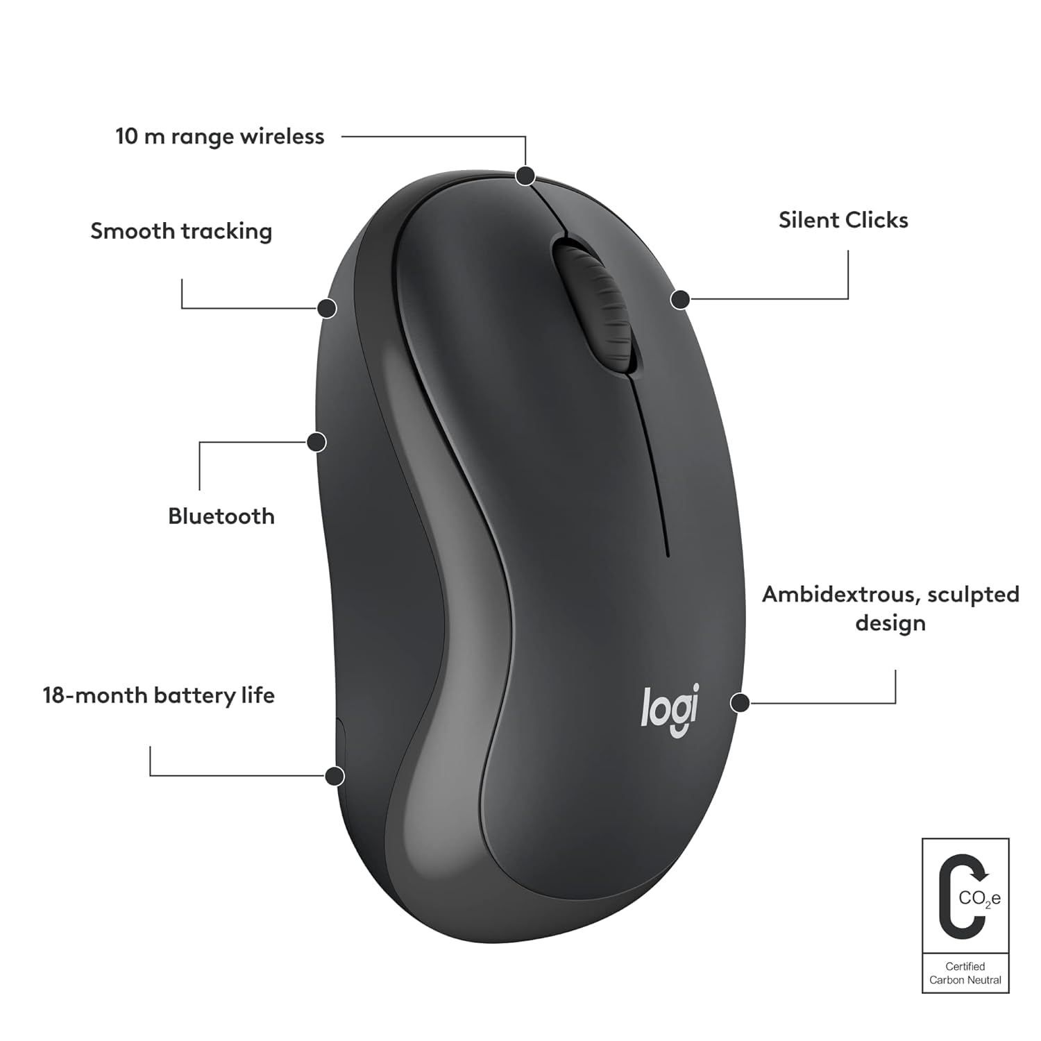 LOGITECH M241 SILENT WIRELESS MOUSE GRAPHITE 910-007471 - Image 7