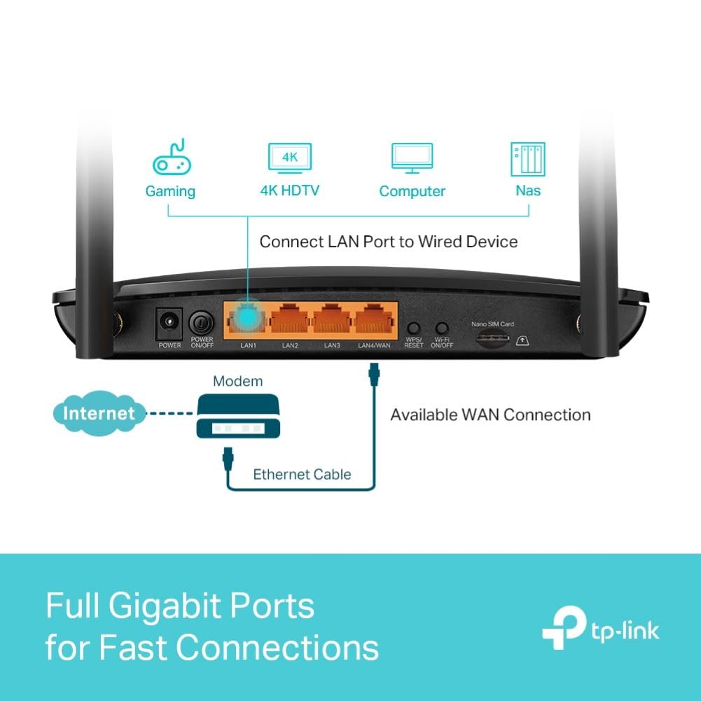 TP LINK AC1200 DUAL BAND WIFI 4G LTE ROUTER ARCHER MR402 - Image 2