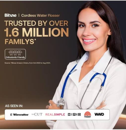 BITVAE CORDLESS ORAL CARE IRRIGATOR BLACK GOLD BV-C6 - Image 5