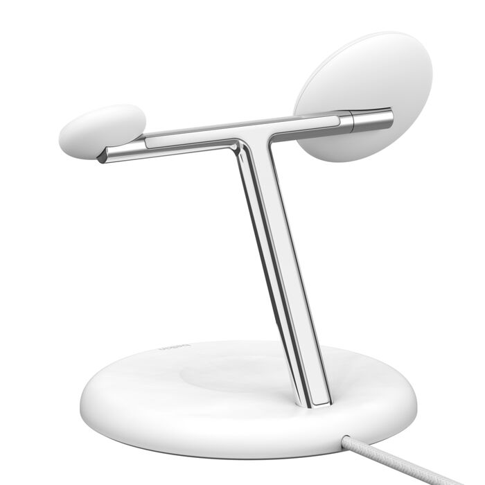 BELKIN BOOST CHARGE PRO 15W 3 IN 1 WIRELESS CHARGING STAND WITH MAGSAFE WHITE WIZ032MYWH - Image 4