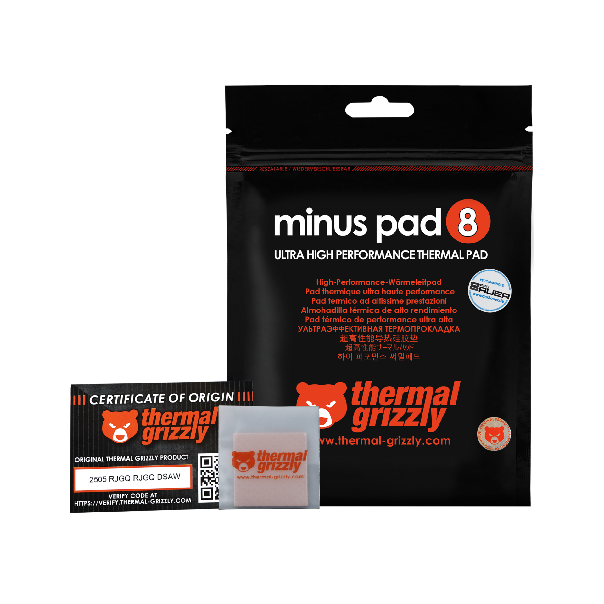 Thermal Grizzly Minus Pad 8 - 30x 30x 1,0 mm TG-MP8-30-30-10-1R - Image 2