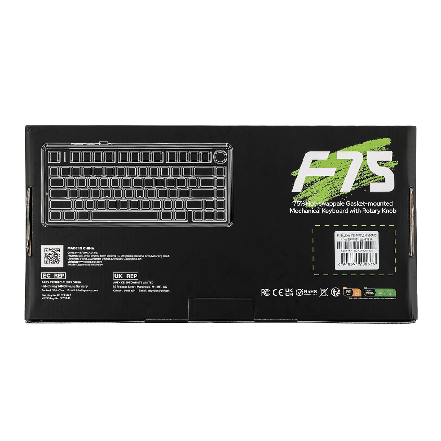 AULA 75 KEYS RGB 75% MECHANICAL GAMING KEYBOARD TRI-MODE KNOB REAPER SWITCH PK F75 PRO - Image 2